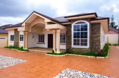Three Bedroom House with 1 Bedroom Boys Quarters for Sale at Spintex