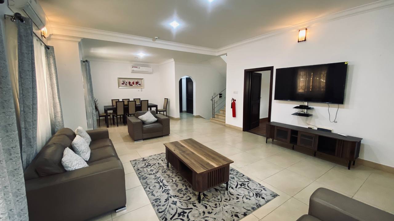 Five (5) Bedroom Fully Furnished Townhouse with Boys' Quarters For Rent in a Gated Community at Cantonments