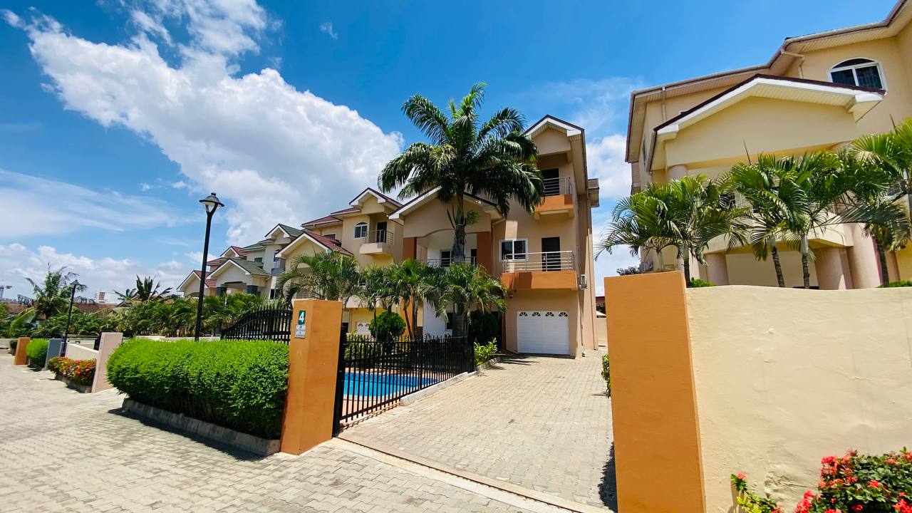 Five (5) Bedroom Townhouse with Boys' Quarters For Rent in a Gated Community at Cantonments