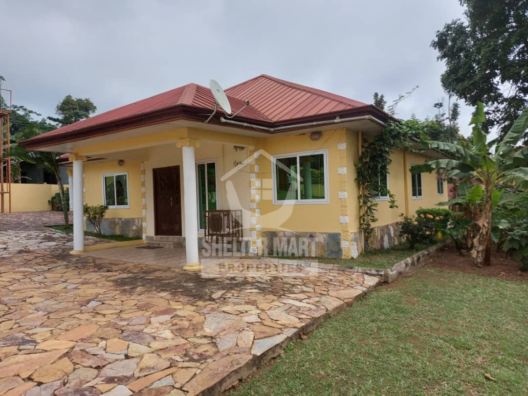 Fully Furnished 3 Bedrooms House With 1 Bedroom Boys Quarters for Rent At Aburi