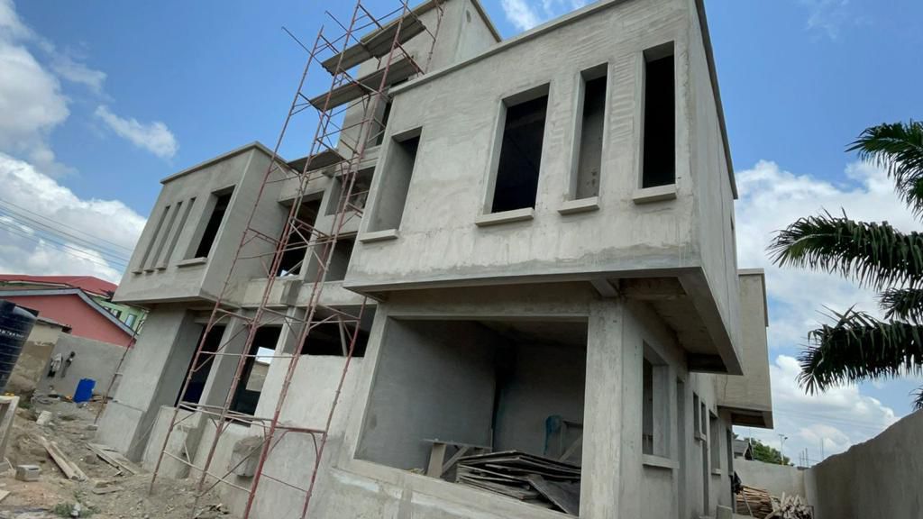 Uncompleted Five (5) Bedroom House with a Penthouse For Sale at Kasoa American Down