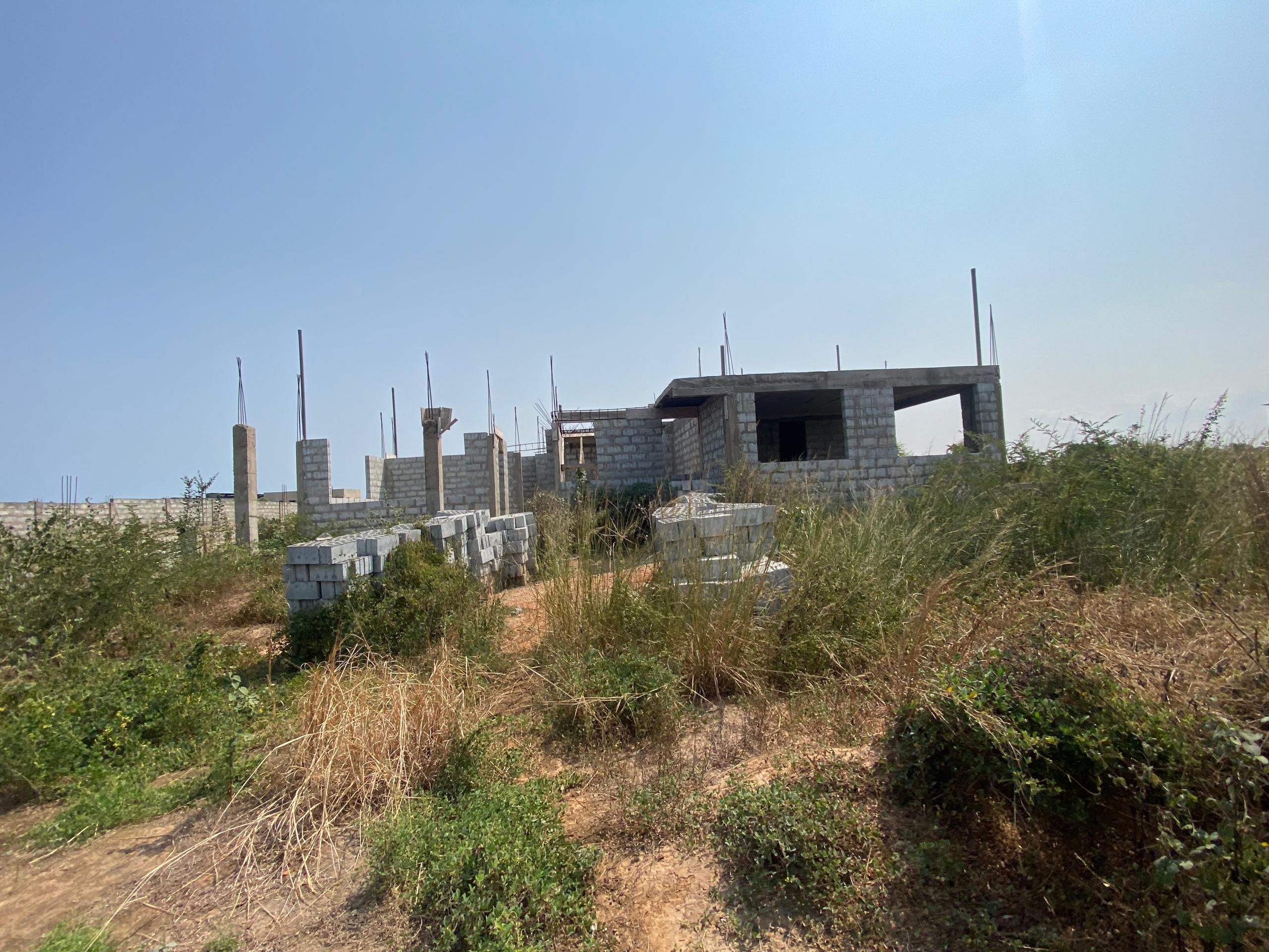 Land with Uncompleted 4 Bedroom Storey For Sale at Prampram