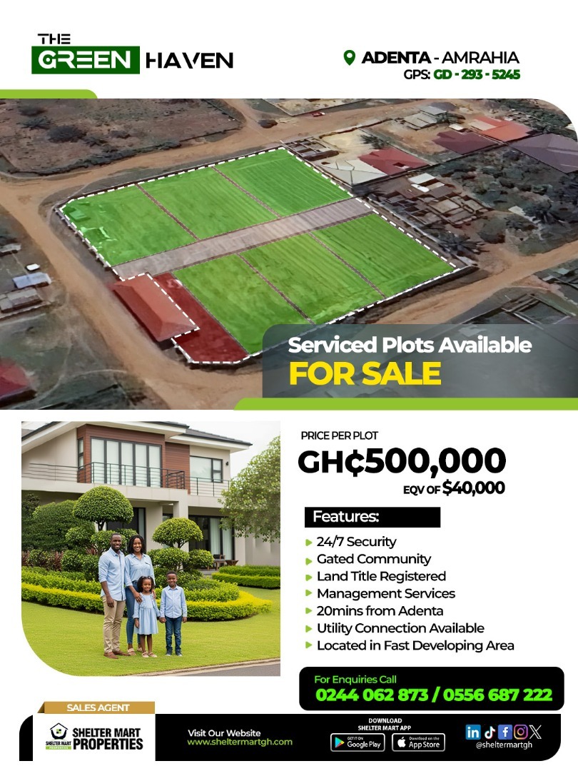 Serviced Plots of Land For Sale in a Gated Community at Adenta Amrahia