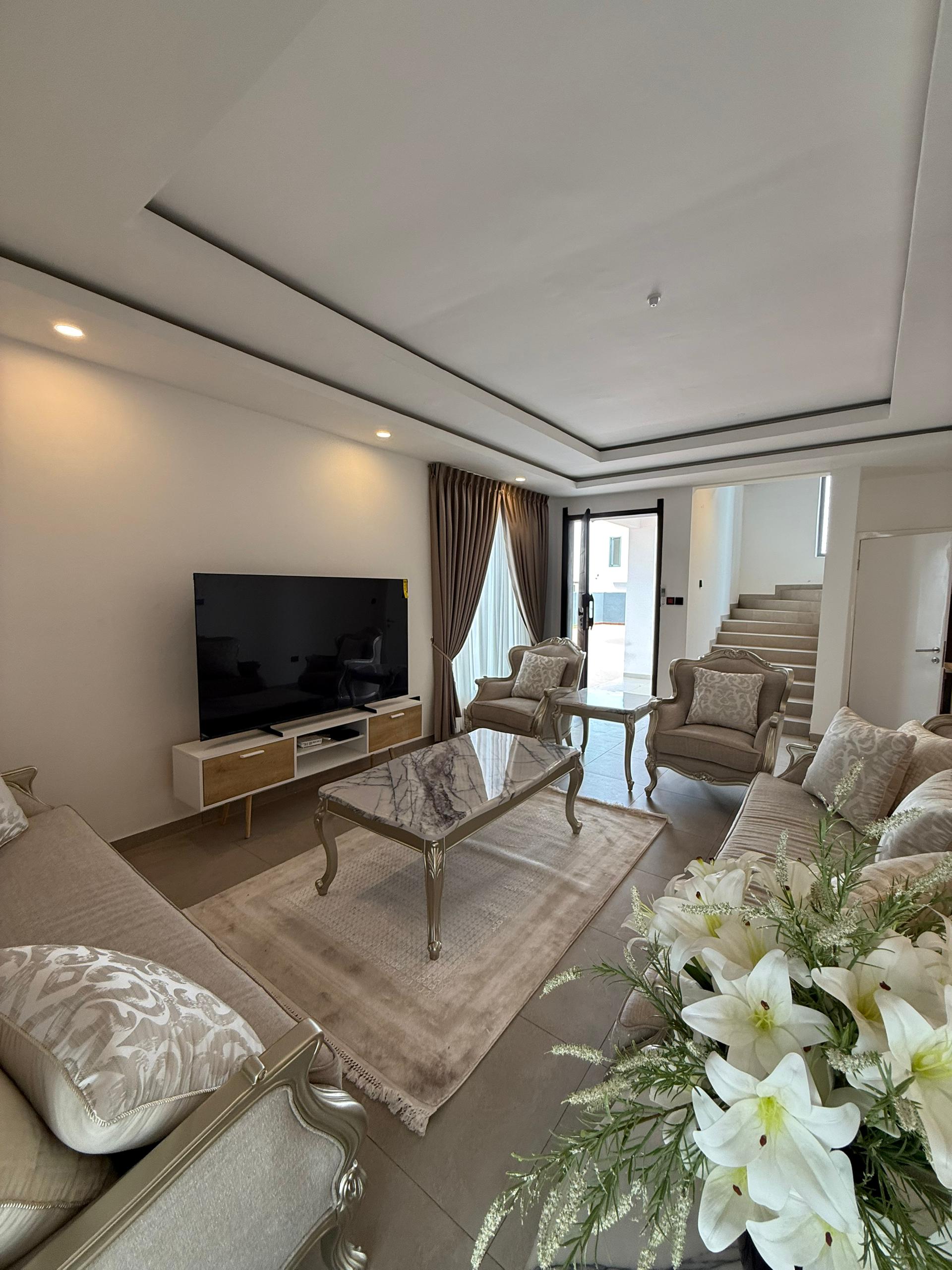 Three (3) Bedroom Fully Furnished Townhouse with Boys' Quarters For Rent at East Legon Adjiringanor 