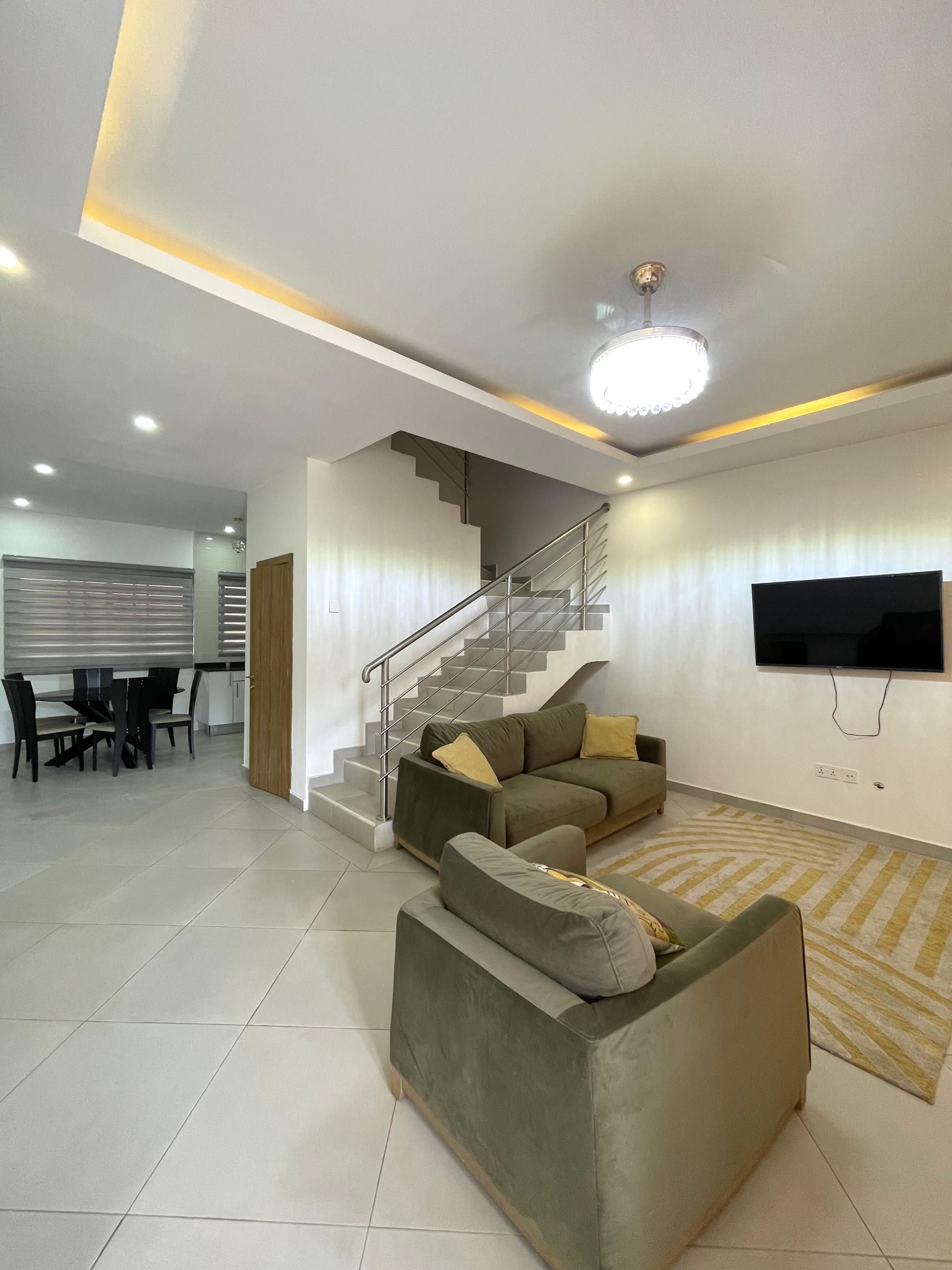 Two (2) Bedroom Fully Furnished Terrace For Rent at Abelemkpe