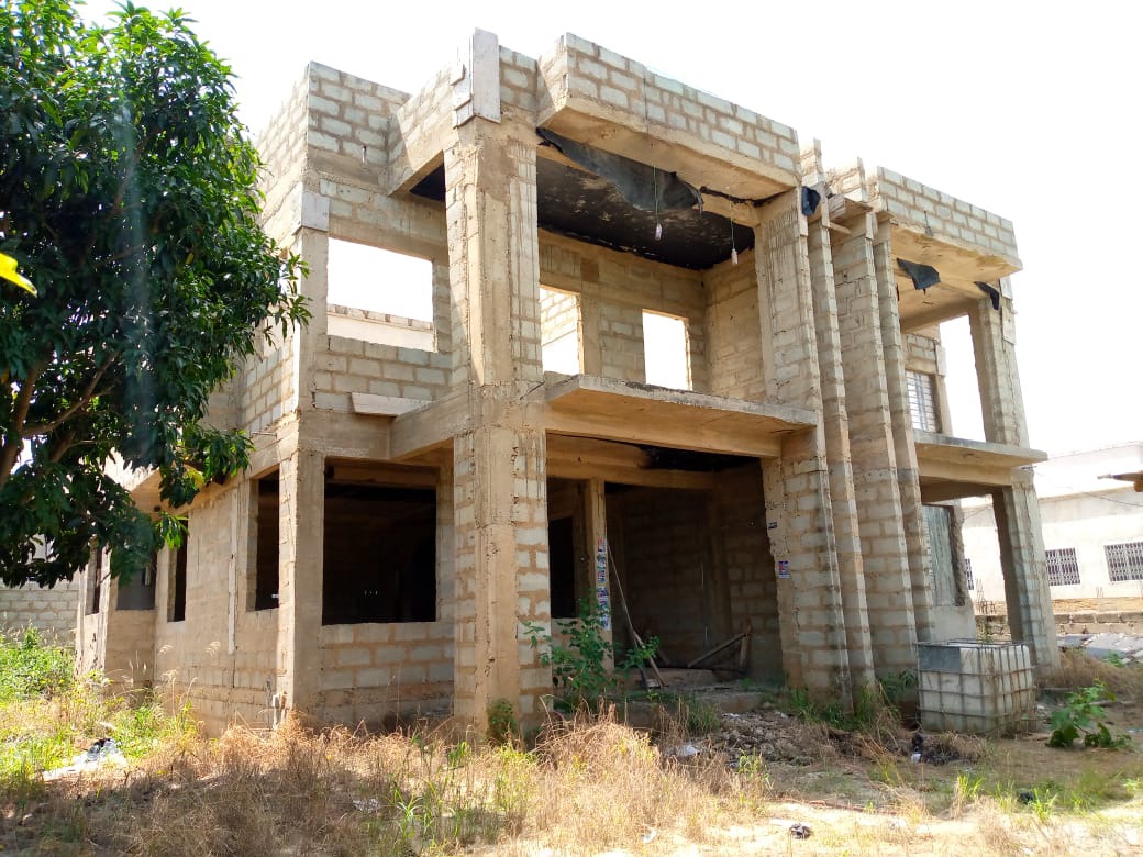 Uncompleted Four 4-Bedroom Semi-detached House for Sale at Ayi Mensah