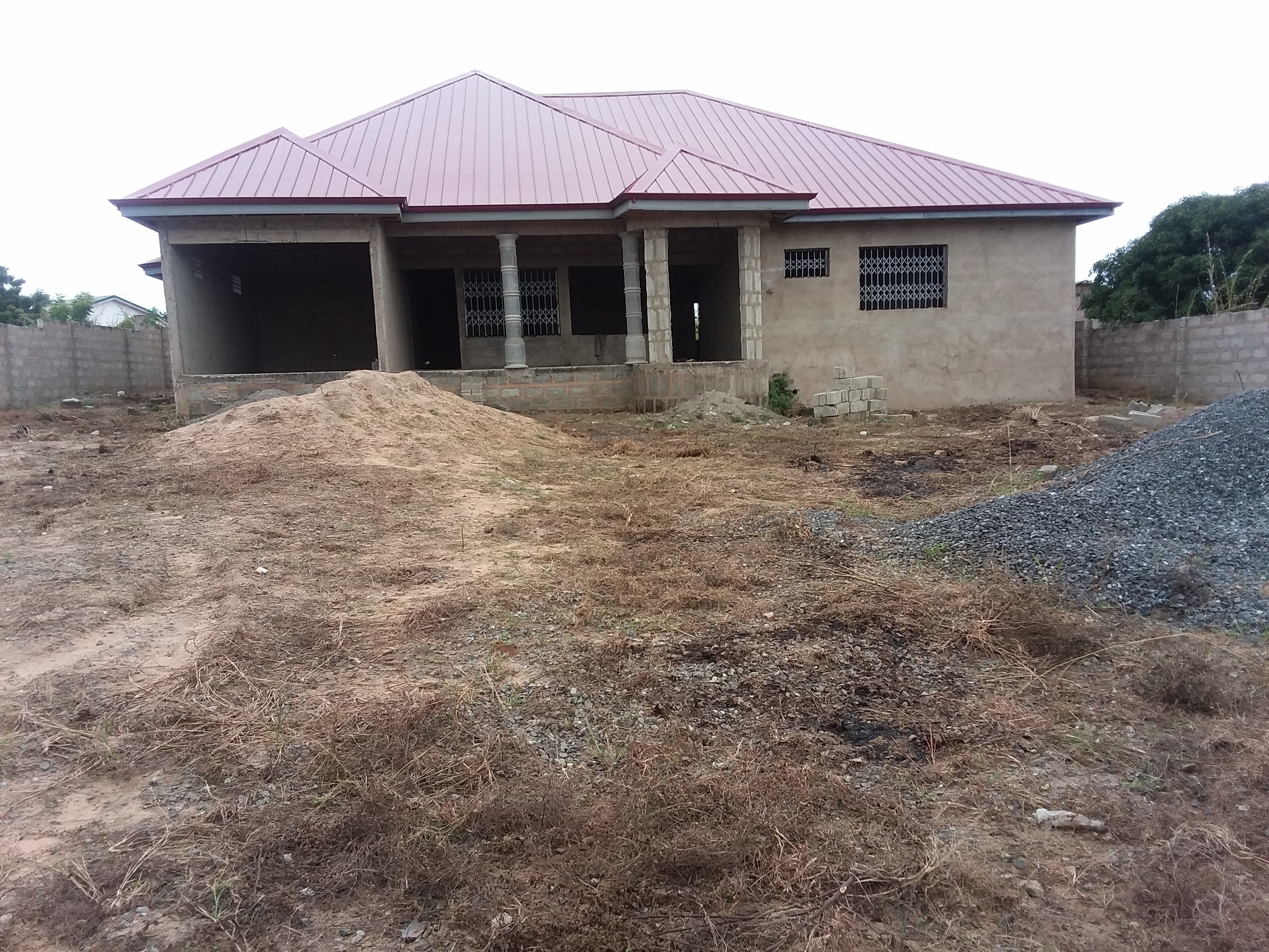 Uncompleted Four 4-Bedroom House for Sale at Prampram