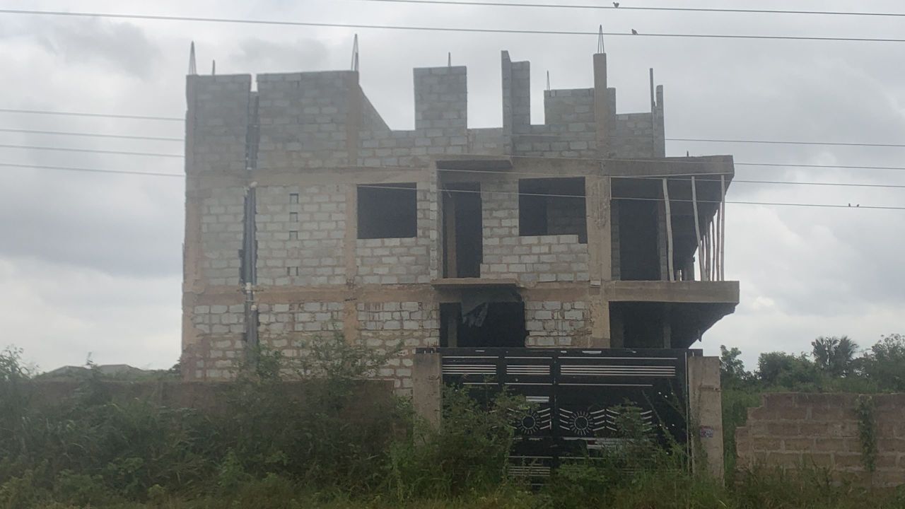Uncompleted Three-Storey Building of One-Bedroom Apartments for Sale At Ngleshie Amanfro